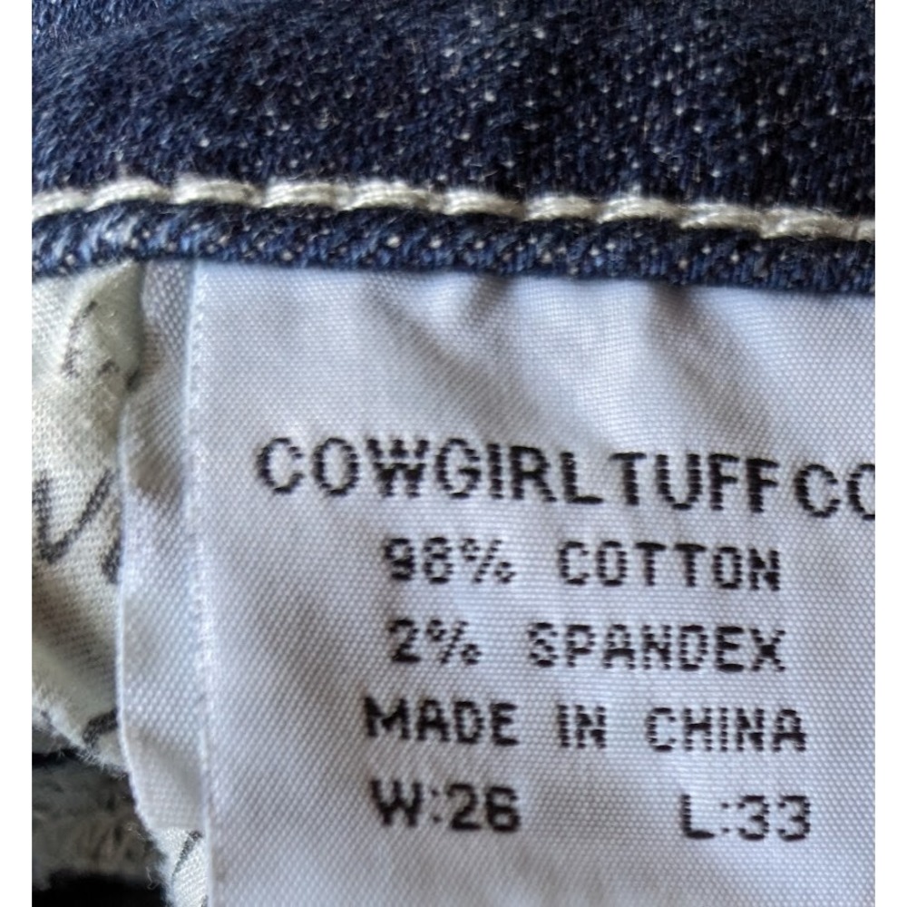 Cowgirl Tuff Women Jeans 26/33 Brave Wings Feather Embroidered Western Festival - Picture 12 of 12